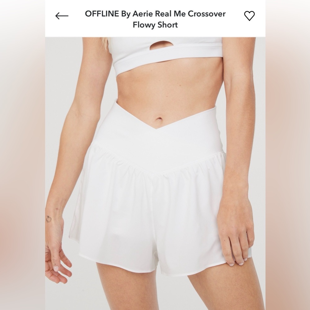 White OFFLINE By Aerie Real Me Crossover Flowy Short